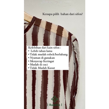 RAABIHA | Lyra Slit Tunik | Tunik Belah | Motif Salur