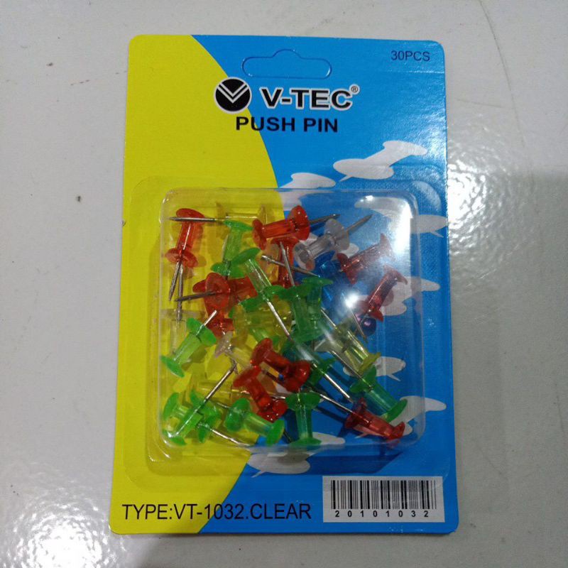 

V-TEC Push Pin Clear Kecil Type VT 1032/30Pcs