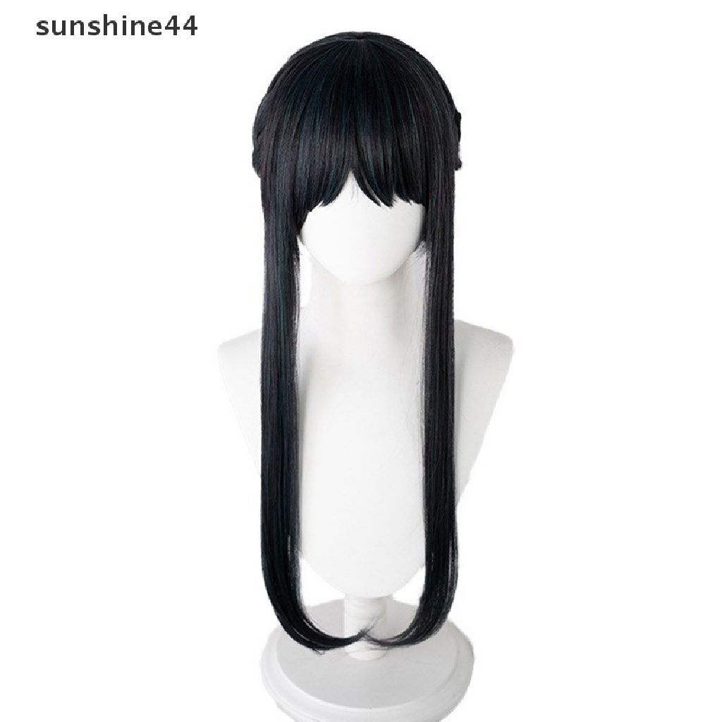 Sunshine Anime SPY X FAMILY Yor Forger Panjang Hitam Cosplay Wig Rambut Tahan Panas Sintetis SPY Keluarga Halloween Bermain Peran Wig.