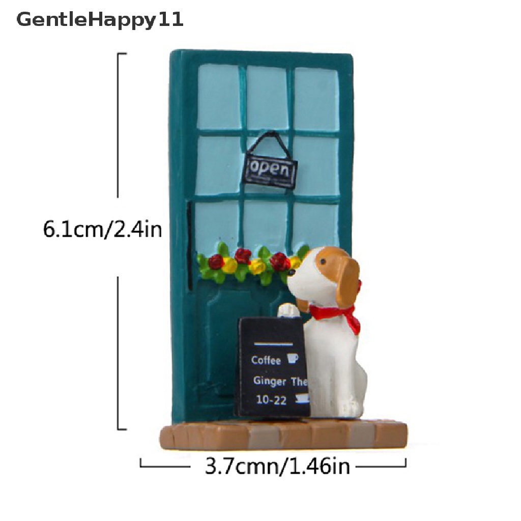 Gentlehappy Dollhouse Miniture front door bouquet Anjing Taman Rumah Rumah Dekorasi Mainan id