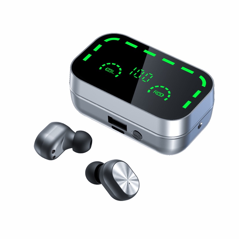 (COD)HiFi Bass Upgrade Bluetooth 5.3 New YD05 Bluetooth Headset TWS model pribadi 5.3 Cermin layar besar tampilan digital cerdas earphone olahraga android/iphone