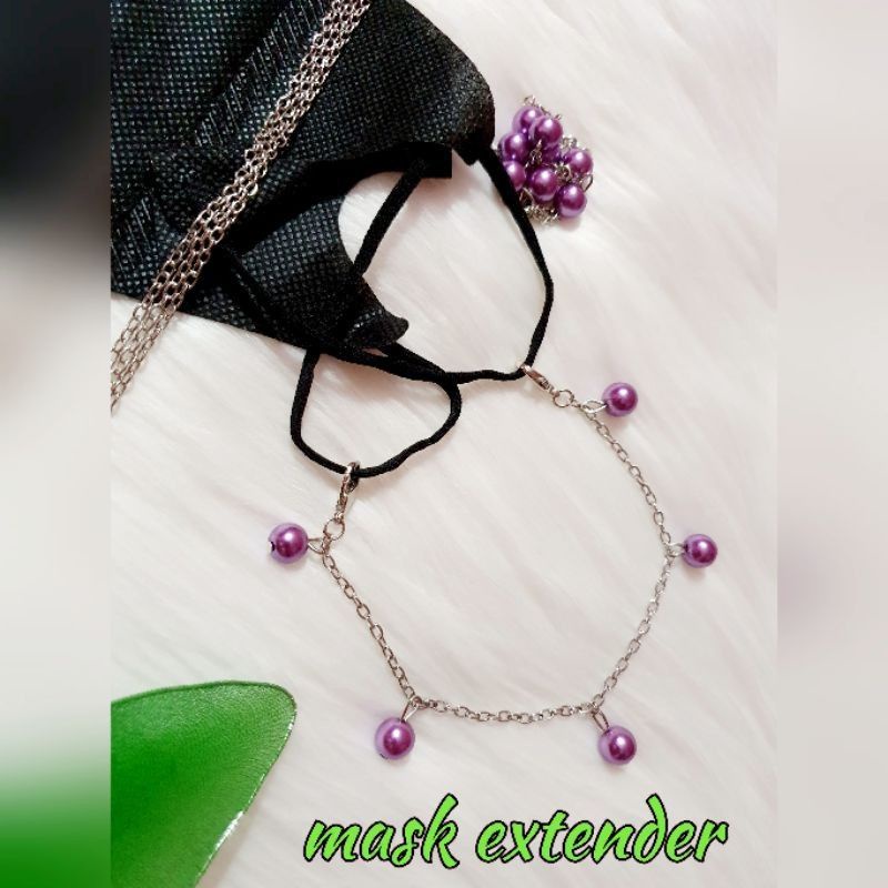 Konektor Masker Mutiara Konektor Masker Hijab Mask Extender Pengait Masker Ungu