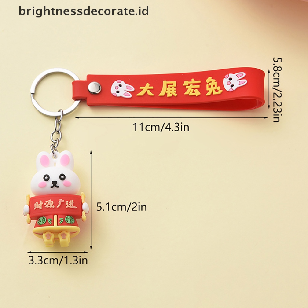 [Birth] 2023kunci Kelinci Tahun Baru Kartun Fortune Rabbit KeyChain Gantungan Kunci Mobil Cincin Mahasiswa Pasangan Tas Liontin [ID]