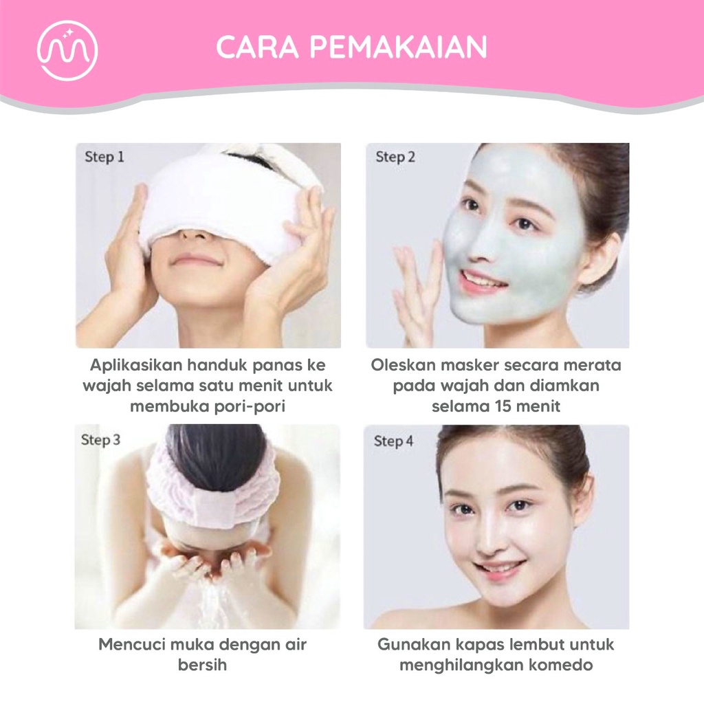 MINIPINK Green Tea Clay Mask 120gr Deep Clean Komedo Exfoliasi Kulit Wajah Greentea MP013