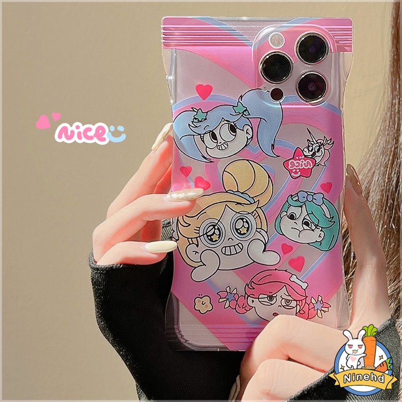 IPHONE Casing Kompatibel Untuk Iphone14 13 12 11 Pro Max X Xr Xs Max8 7 6 6s Plus Se2020 Candy Snack Bag Case Kartun Cinta Kecil Policewoman Phone Silicone Soft Case Cover Pelindung