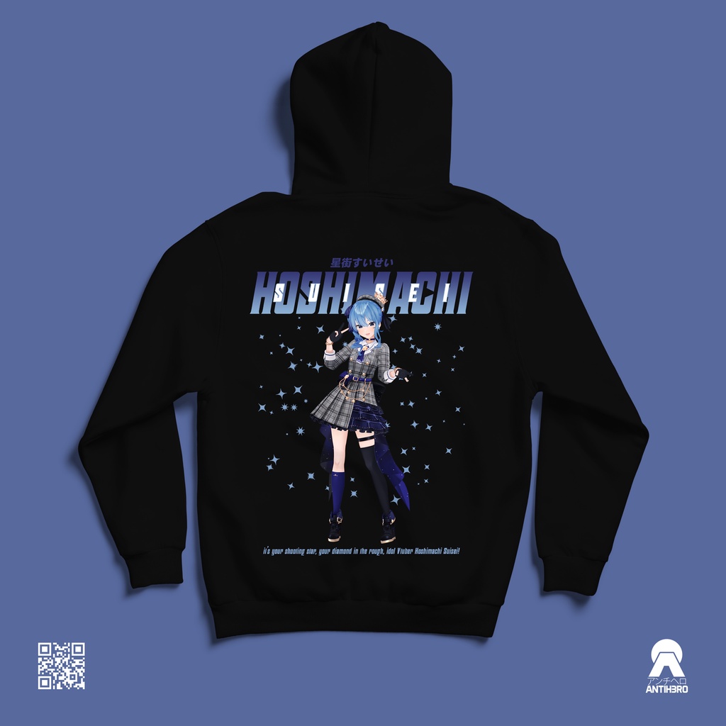 Hoshimachi Suisei ch Stellar Stellar Hololive JP Japan Holo JP Diva Suichan Hoodie Kaos Anime Vtuber