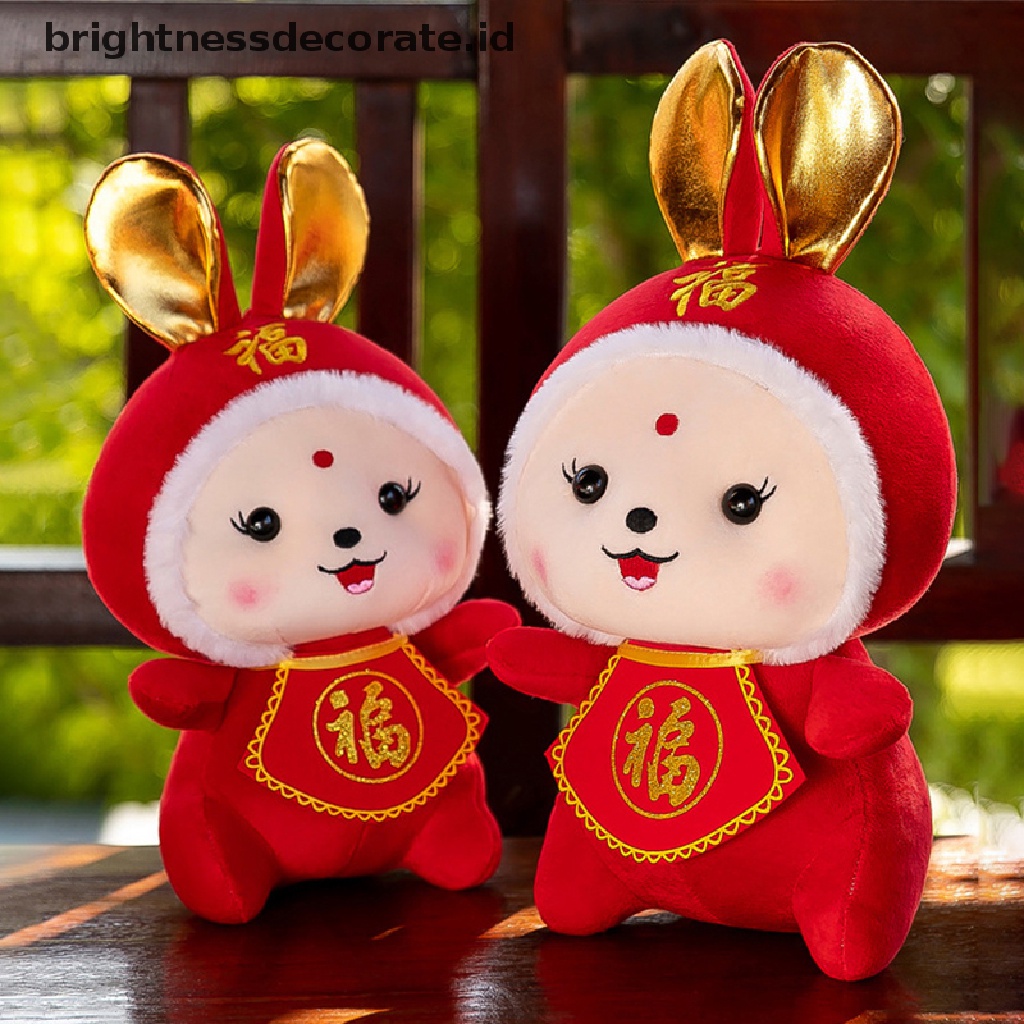 [Birth] 2023tahun Baru Kelinci Mainan Mewah Lembut Beruntung Bunny Boneka Boneka Maskot Dekorasi [ID]