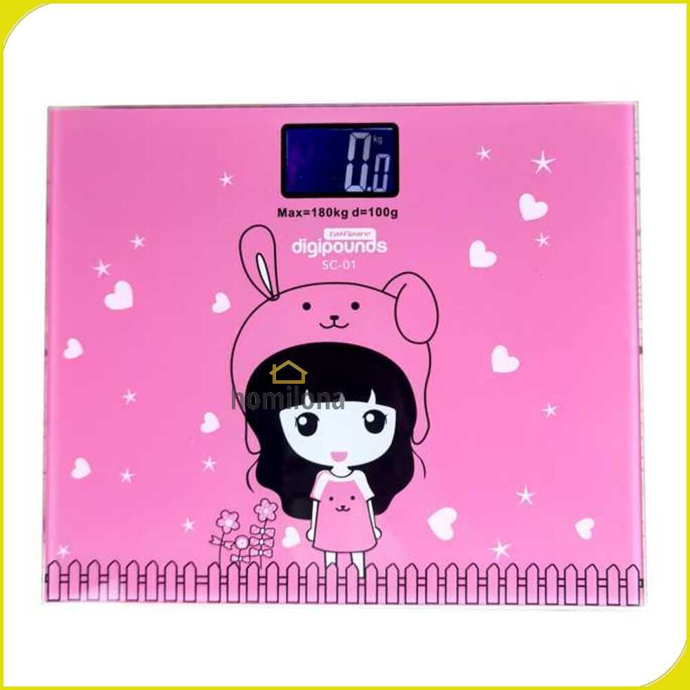 Taffware Digipounds Timbangan Badan Mini Digital Kartun 180Kg - SC-01