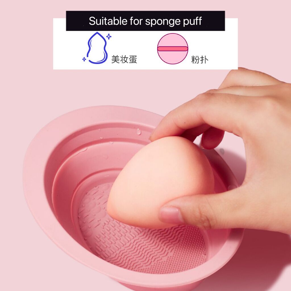 Portable silicome Sikat makeup Lipat Pembersih Mangkok Alat makeup Untuk concealer brush clean