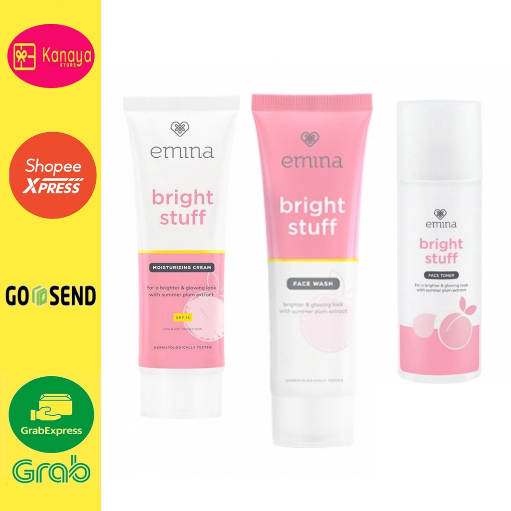 (BISA COD) Paket Emina Bright Stuff 3 Pcs {facewash, moisturizing, toner}