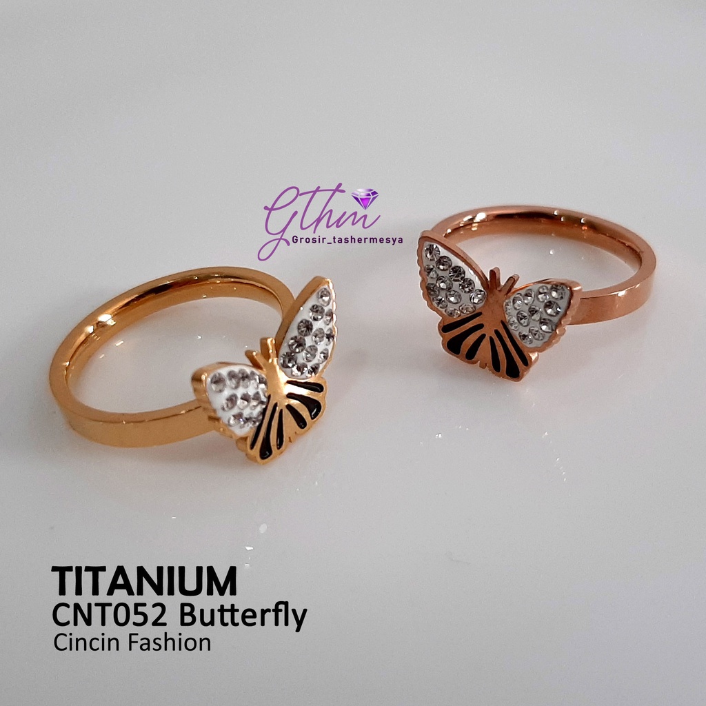 Cincin Titanium Butterfly Model Kasual Anti Karat bisa dipakai sehari-hari cnt052