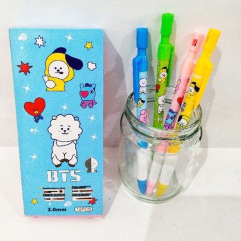 

✨Ready stock di Ballermall✨ - Pensil Mekanik BT21 Series / Pensil Mekanik 2.0 Karakter / 12 Pcs Bisa Refill