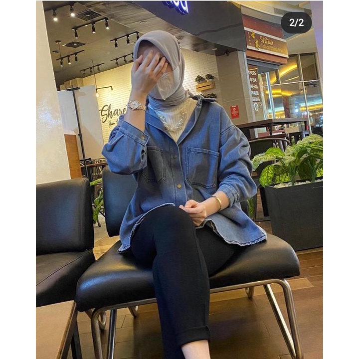 Oversize Jeans \ Over Size Women Shirt  Kemeja Kasual