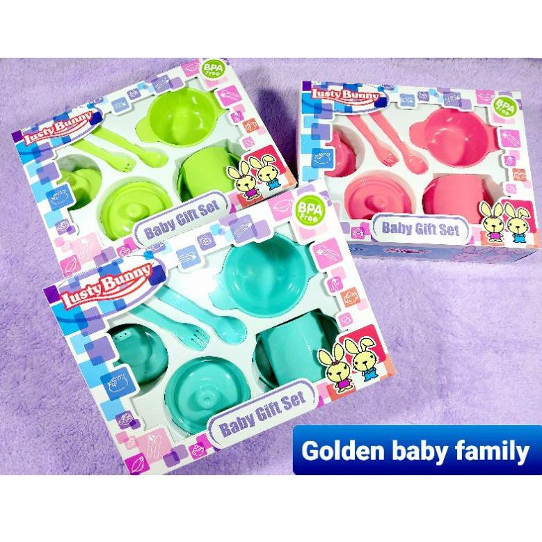 Lusty Bunny Feeding Set LB 1423 Piring/ Set Tempat Makan Bayi (Kemasan Plastik) ▫ MZM.25Ja23ᴼ