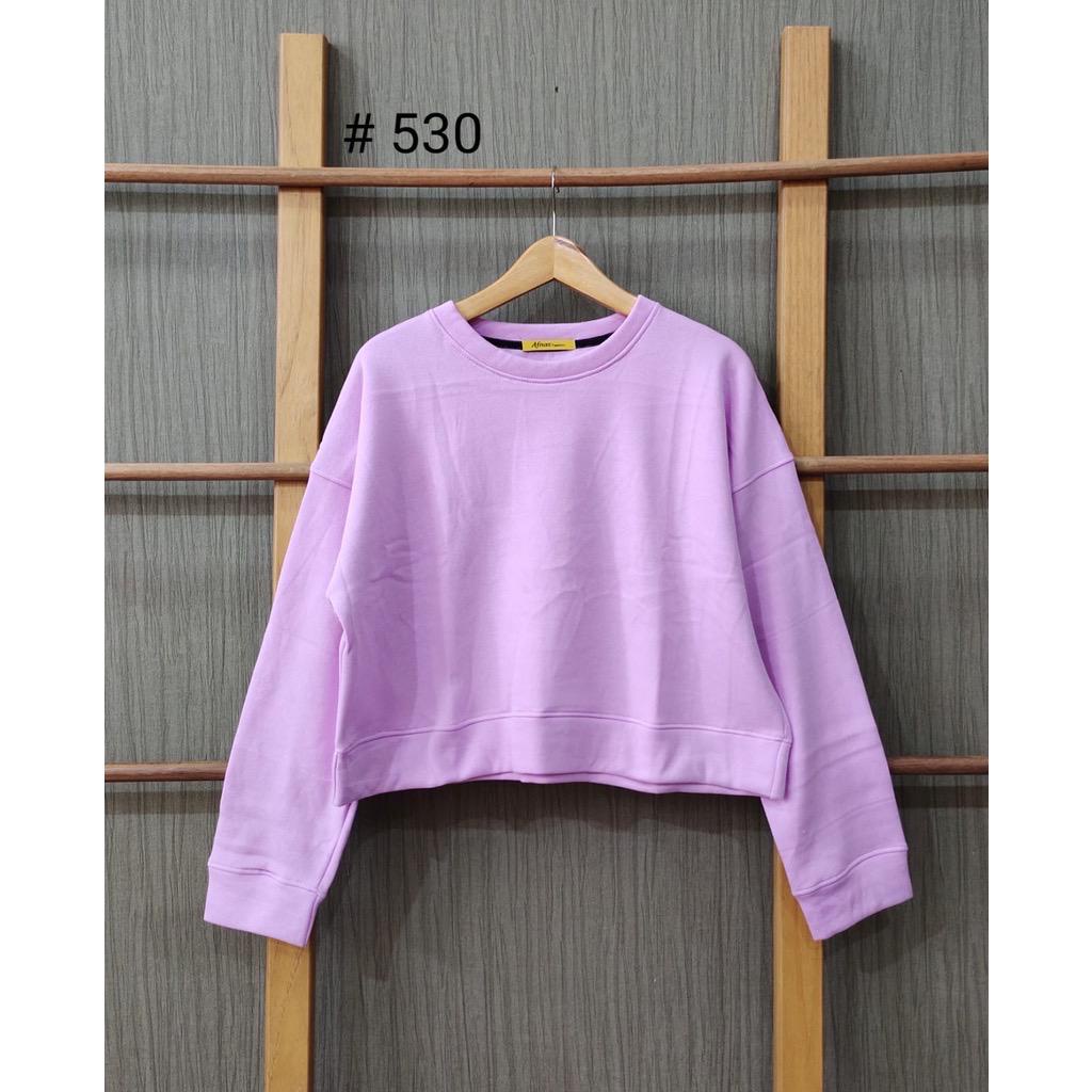 SWEATER Crop Oversize | Korean Sweater - CREWNECK Wanita