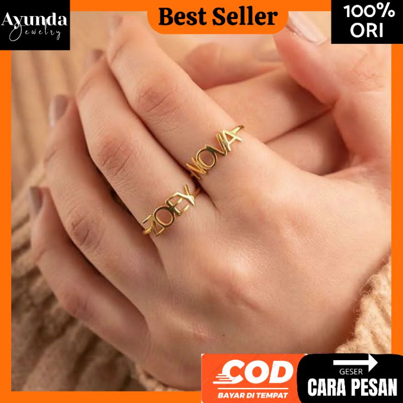 Cincin Custom Nama | Cincin Nama titanium cincin anti karat cincin korea cincin lapis emas