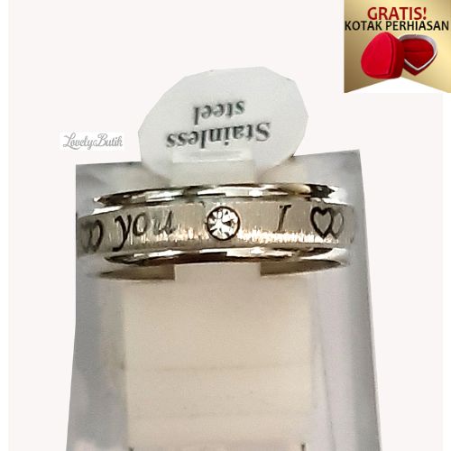 Cincin Titanium anti karat Cincin Couple 3Ndless Lope Model Terbaru Mata satu Import - Lovelybutik