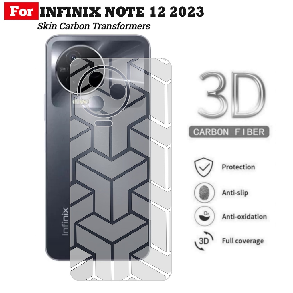 Skin Carbon Infinix Note 12 2023 Motif Transformers Garskin Belakang Handphone