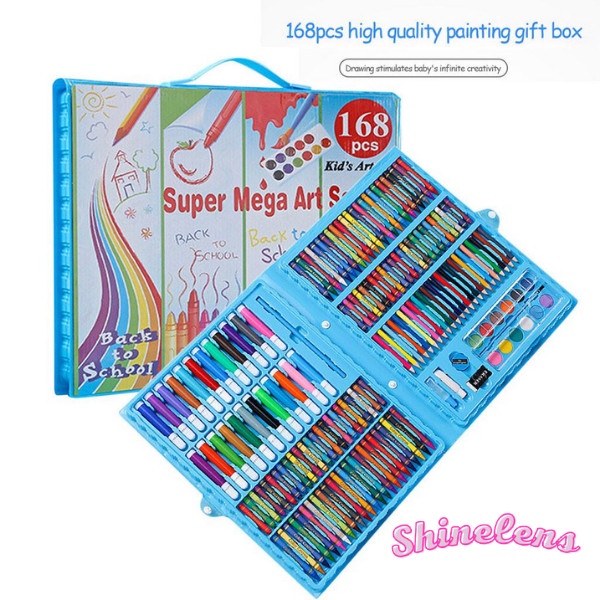 

Terlaris ✨ -Crayon 168 PCS Set Alat Gambar Alat Tulis & Lukis Menggambar Melukis - BLUE- 2.1.23