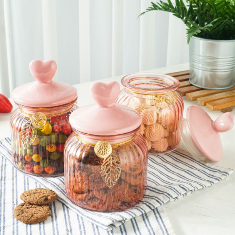 Set Toples Kue Lebaran Toples Snack kedap udara Montella Jar 650 ml