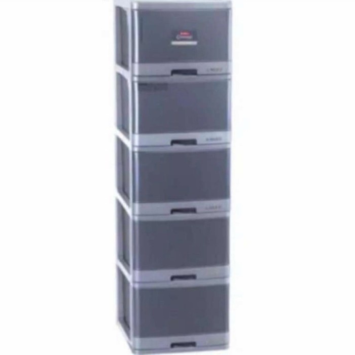 Laci Lemari Laci Container Excel 5 Susun Besar Lion Star Warna Platinum
