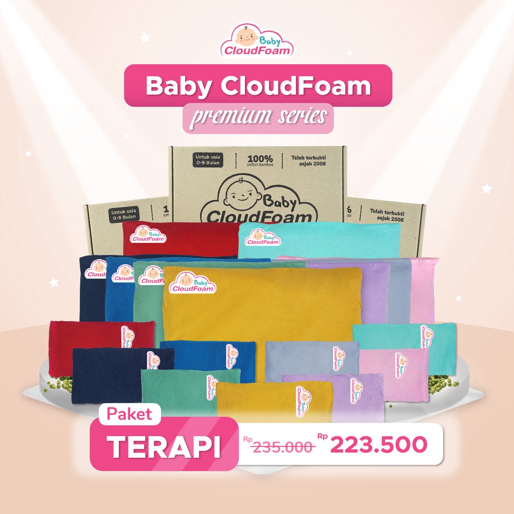 Baby Cloudfoam Paket Terapi 1 Handpillow + 1 Bantal Anti Peyang Bayi