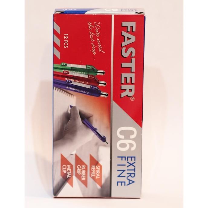 

HARGA DISKON Ballpoint /Pulpen Faster C6 ,0.7 mm isi 12 pcs - black & blue