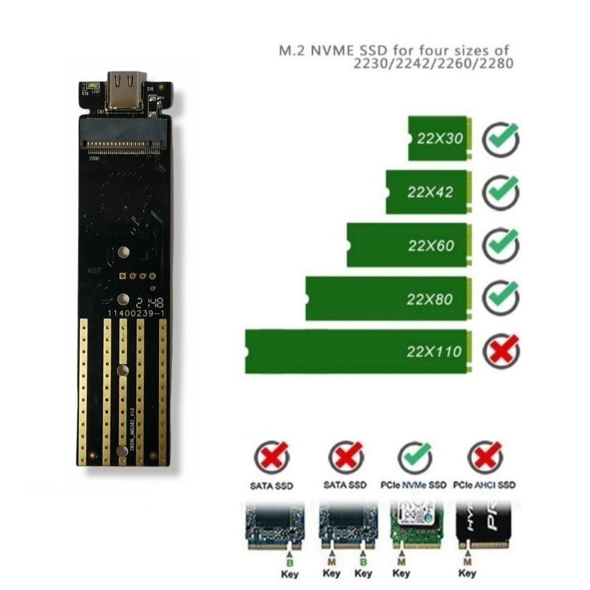 NYK SSD Case M.2 NVME USB 3.1 Type C Casing / Enclosure