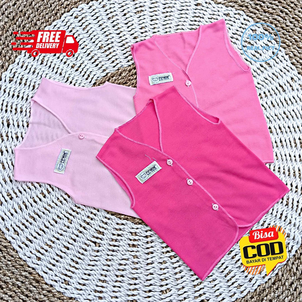 Baju Bayi Tangan Kutung PINK SERIES Size 0 - 3 Bulan merk SNI PIP MIM
