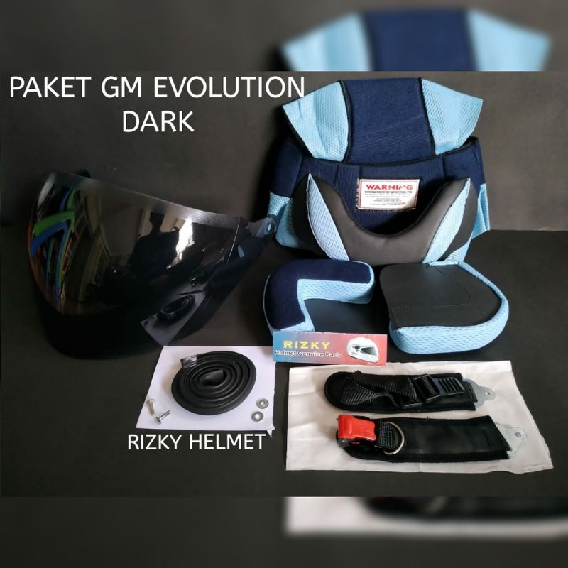 PAKET Busa GM EVOLUTION, BUSA HELM GM EVOLUTION, KACA HELM CLEAR GM EVOLUTION, TALI HELM,