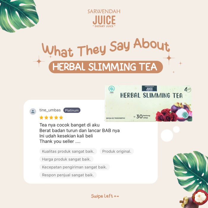 

Terlaris ✨ -[ SARWENDAH TEA ] HERBAL SLIMMING TEA BY SARWENDAH JUICE- 2.1.23