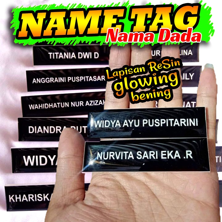 

Name tag nama dada/Nametag/papan nama dada lapis resin