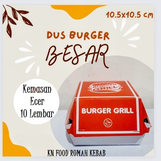 

Box Burger Besar Ecer 10 lembar / Kemasan Burger Besar 10Lembar Satuan