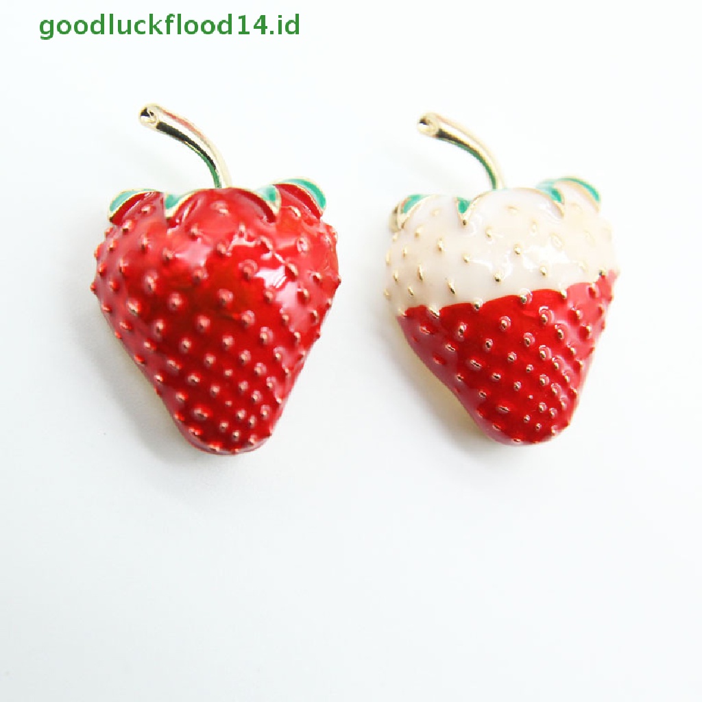 [GOOGFOUR] Fashion Enamel Merah Strawberry Wanita Pin Bros Kerah Lapel Badge Perhiasan Hadiah [TOP]