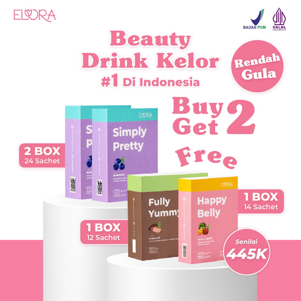 Jual [BUY 2 GET 2] Elora Collagen Beauty Drink Minuman Kolagen isi 2