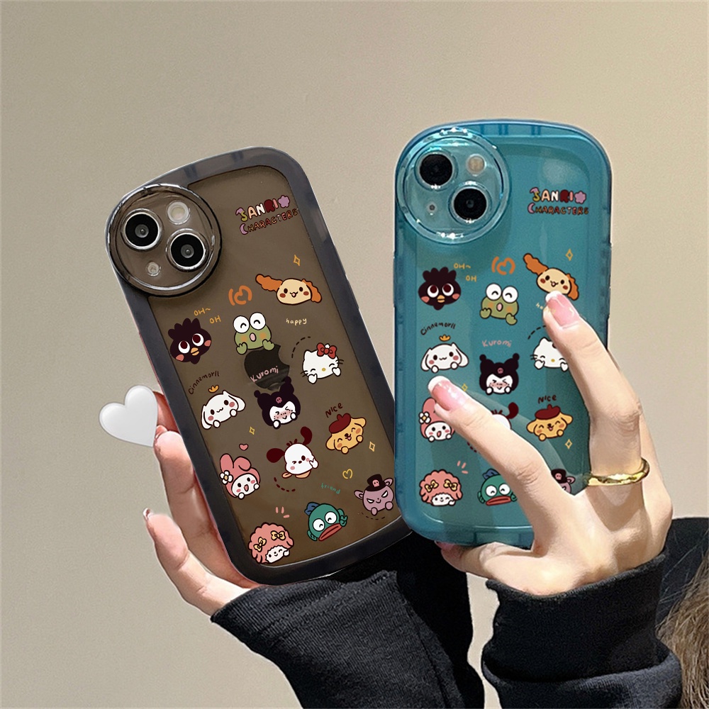 Redmi10 10C 10A 9C 9T 9A Redmi Note 11 Pro Note 11S Note10S Note9S Note8 Poco M5S M3 Pro X3 Lensa NFC Oval Karakter Kartun Cinnamoroll Kuromi Shockproof TPU Soft Phone Case BY