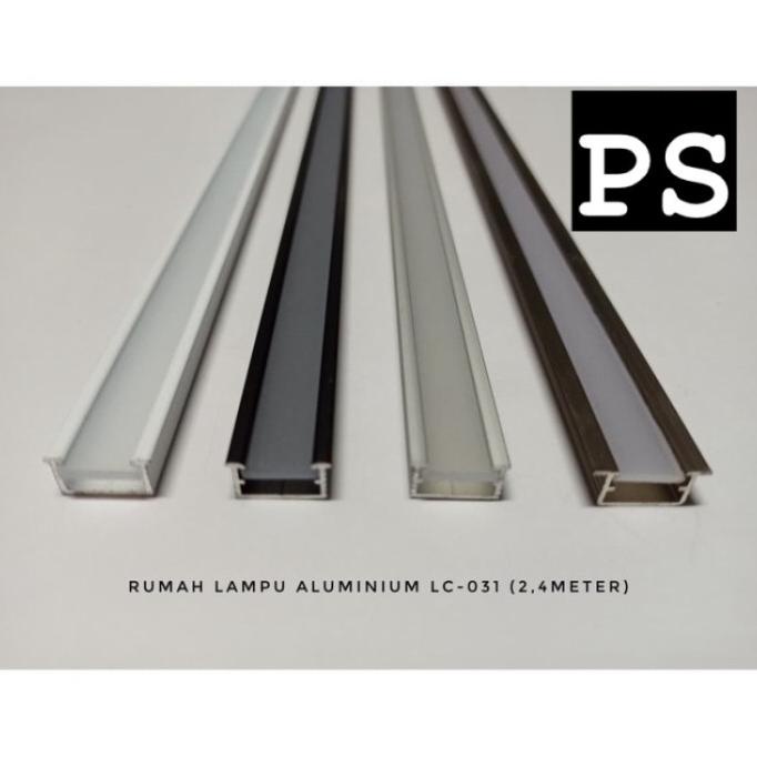 List Rel Lis Led Rumah Lampu Led Strip Alumunium Acrylic Cover Hitam