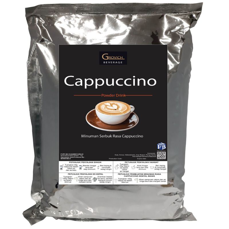 

Bubuk Minuman Premium Cappucino 1 Kg Minuman Bubble kekinian latte Drink PREMIUM Rasa Cappucino