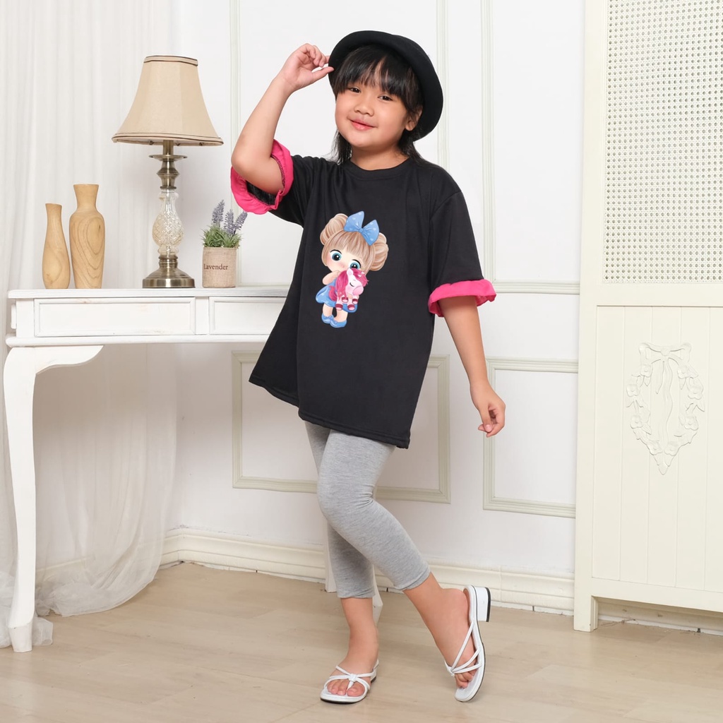 Hzl_outfit Kaos Baju Naswa Anak Perempuan Mundo Magico/ Atasan Kaos Anak