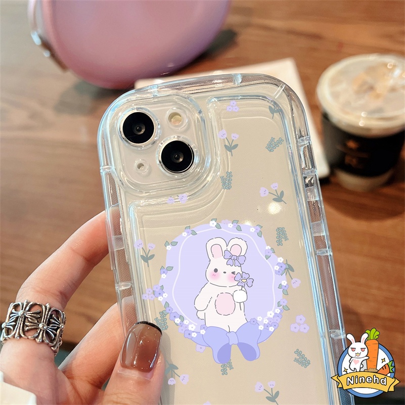 Soft Case Silikon Transparan Motif Bunga Ungu Untuk iPhone 14 13 12 11 Pro Max X Xr Xs Max 8 7 6 6s Plus SE