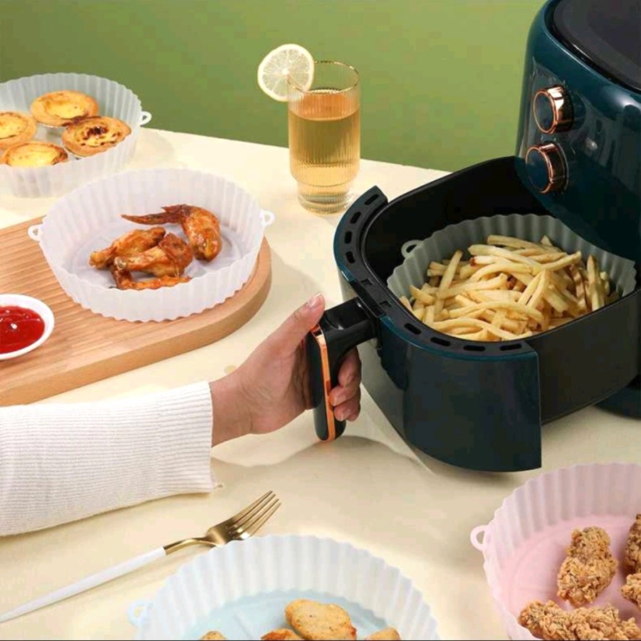 Alas Tatakan Air Fryer Oven Microwave Mangkok Nampan Silikon Pot Bowl