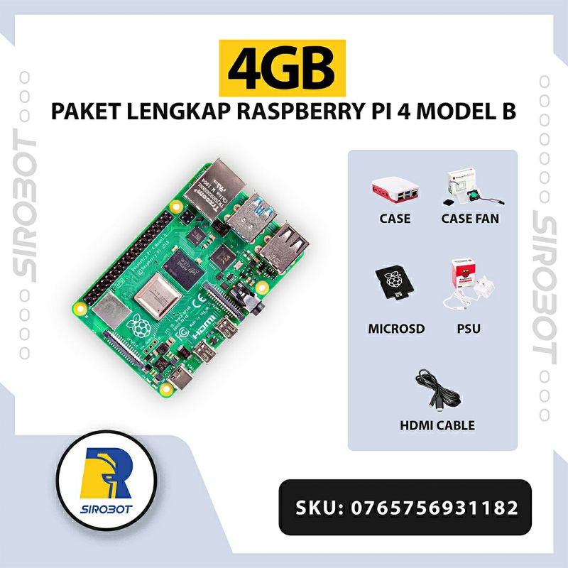 Jual Paket Lengkap Raspberry Pi4 Model B Ram 4GB Original Made In UK ...