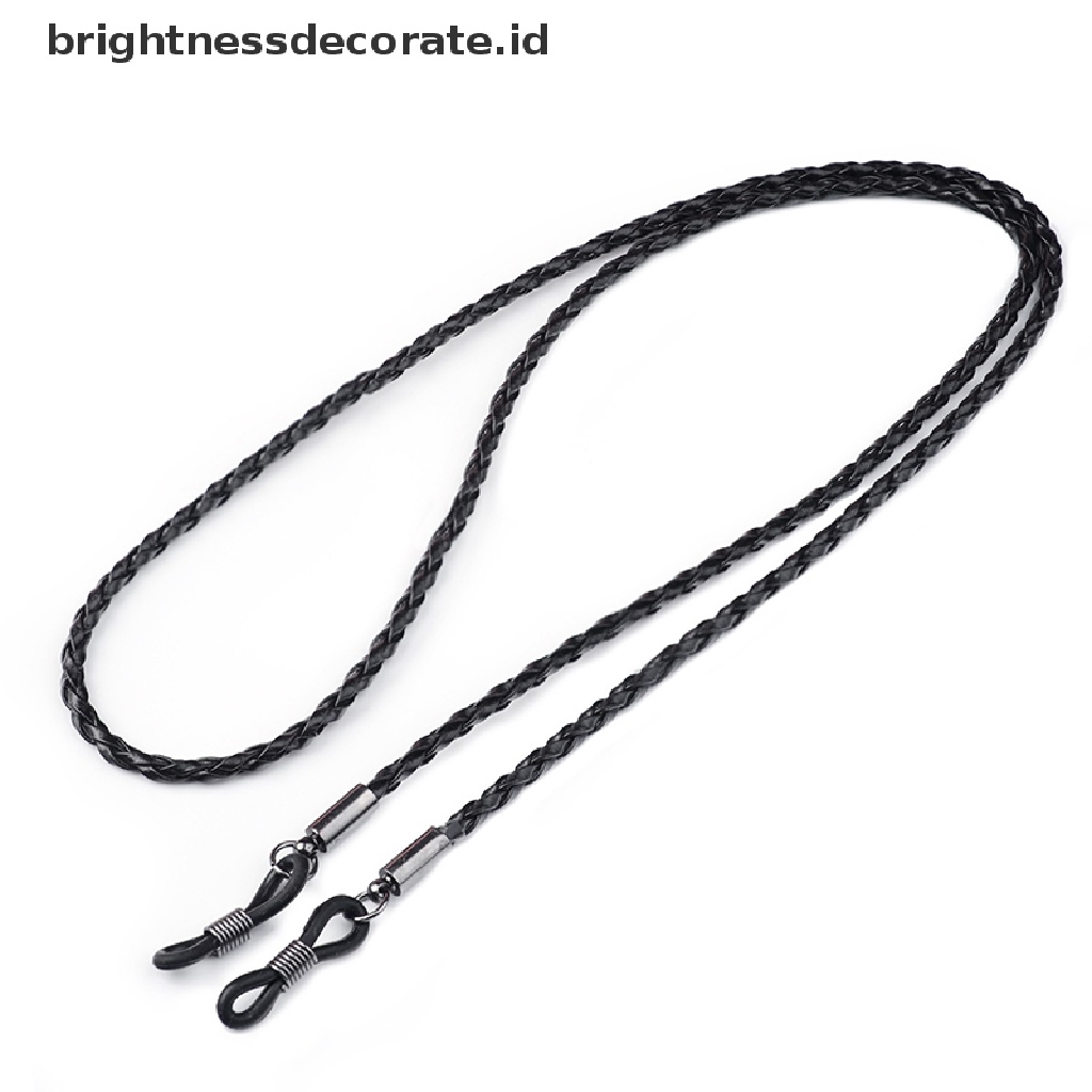 [Birth] Tebal Twist Kacamata Hitam Tali Kulit Rantai Kacamata Dikepang Kacamata Tali Lanyard Olahraga Luar Ruangan Non-slip Aksesoris Kacamata [ID]