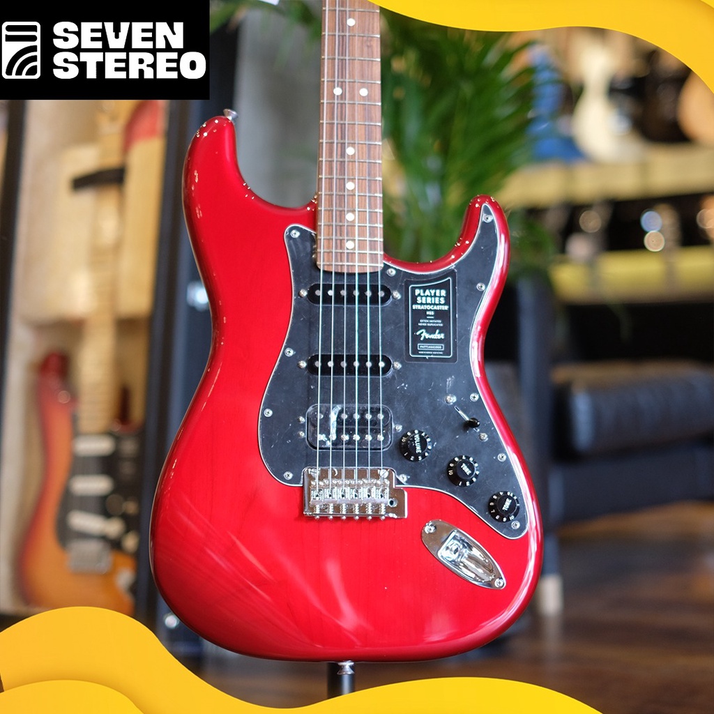 Fender Limited Edition Player Stratocaster HSS PF FB Candy Red Burst