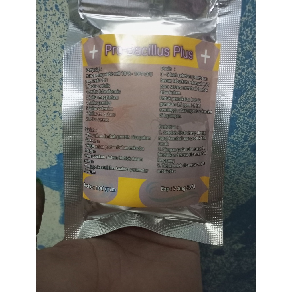 TRY Probiotik bacillus plus 100 gram / bacillus / probiotik bioflok / kolam bioflok / probiotik ikan