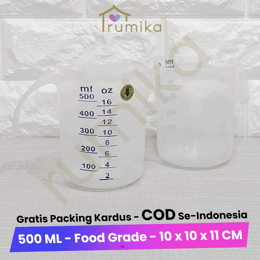 Takaran Air 500 ML / Gelas Ukur 500 ML / Gelas Takar 500 ML Bening