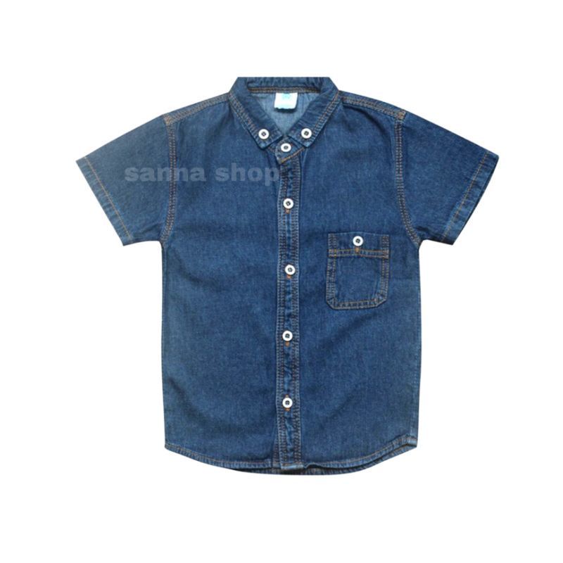 Kemeja Anak Jeans koko 4-14 Tahun