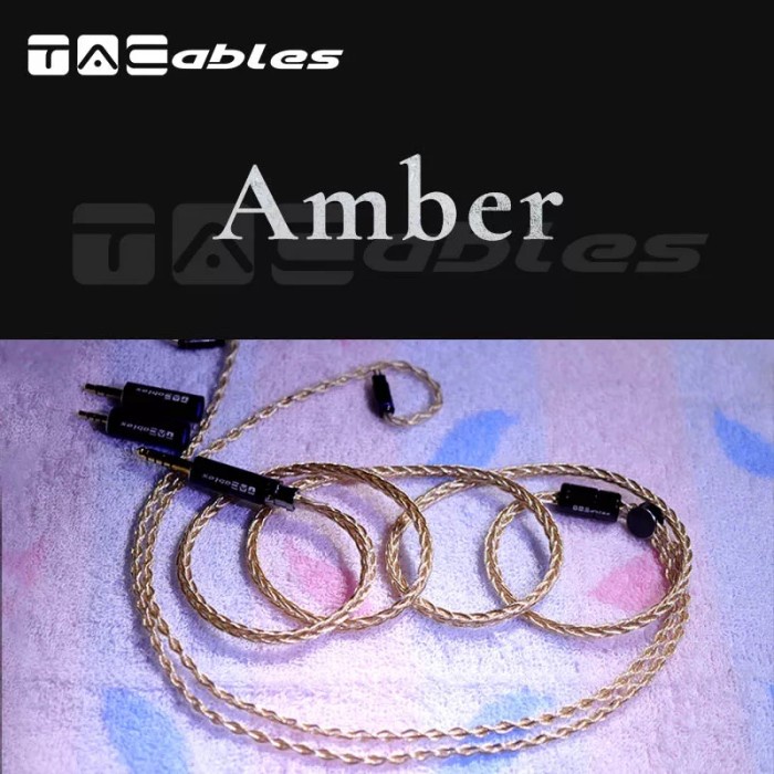 TACables AMBER Litz 25AWG 6N Silver Gold Plated Copper Upgrade Cable - MMCX