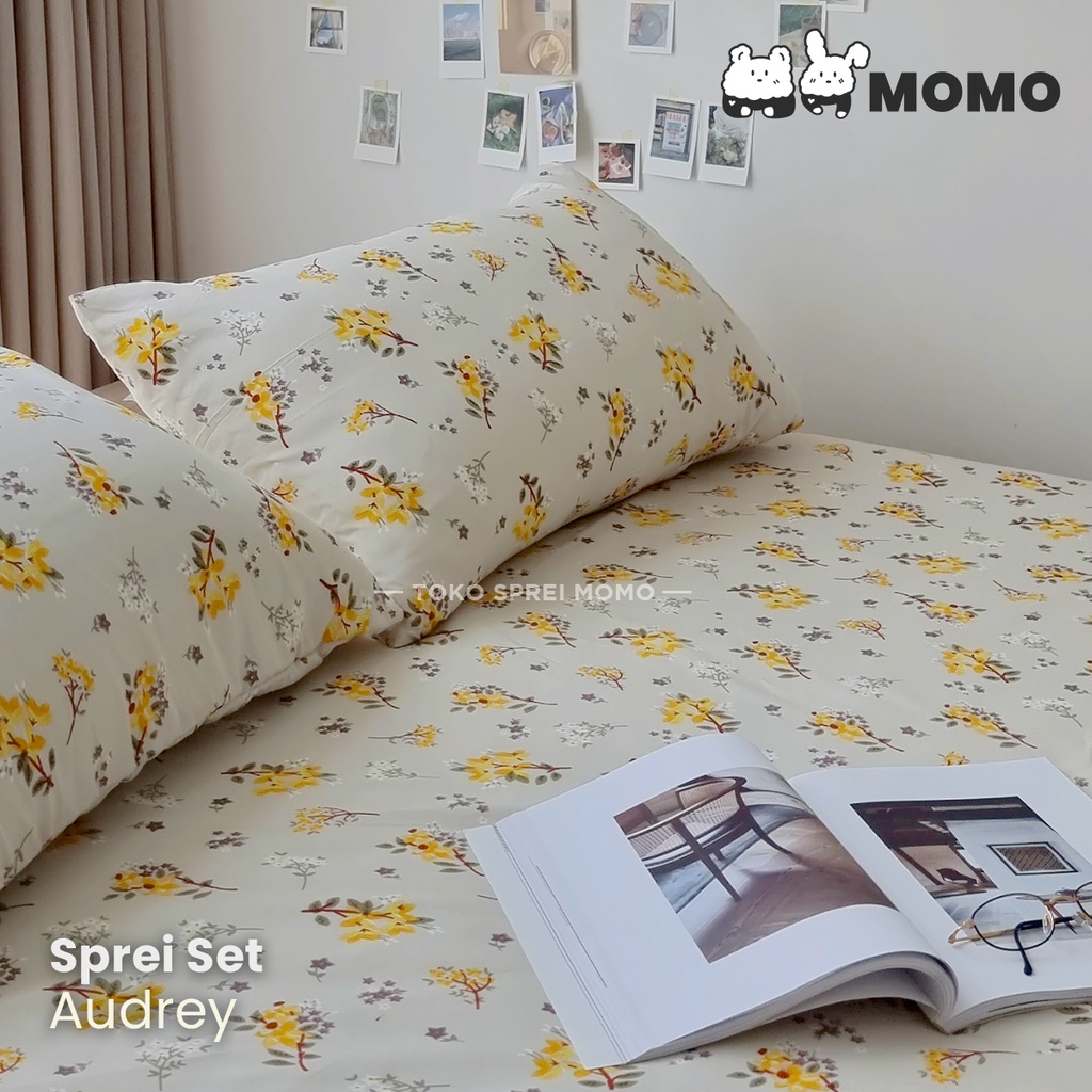 Sprei Set Motif bunga MOMO - Ukuran 160, 180 dan 200 x 200
