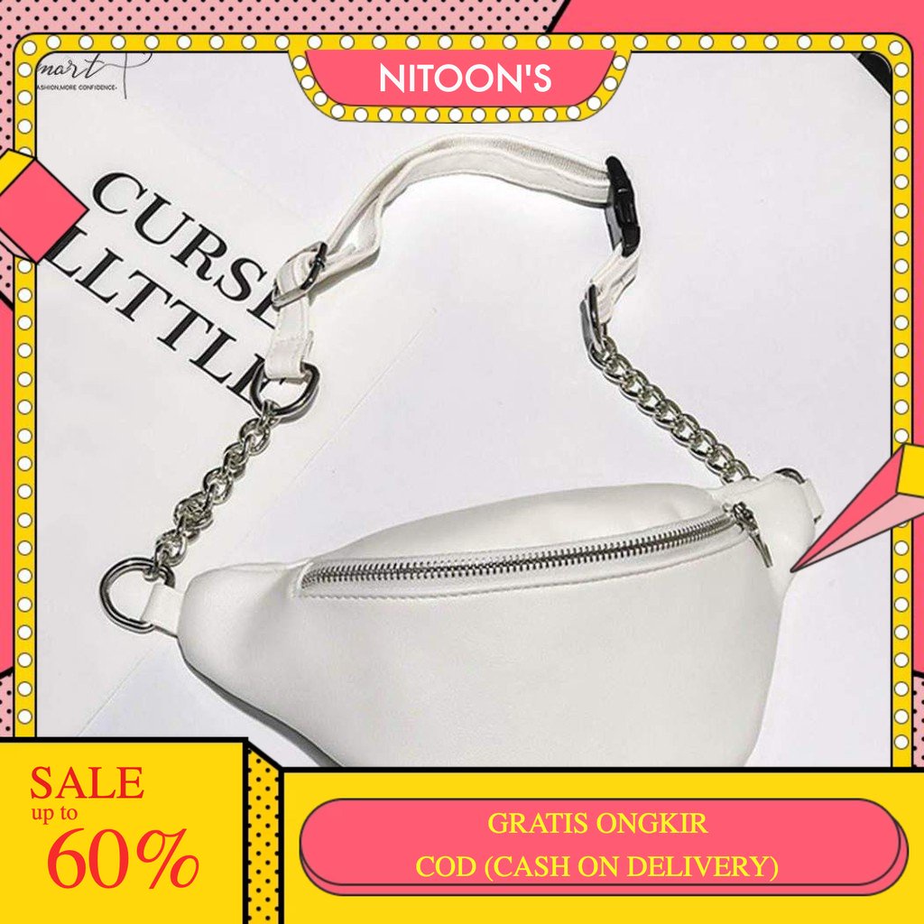 WAISTBAG WANITA KULIT RANTAI Tas Pinggang Wanita Kulit Tas Slempang Kulit Wanita